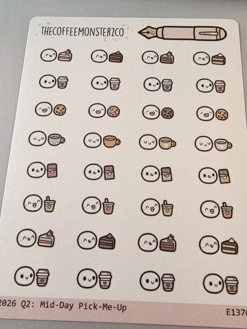 TheCoffeeMonsterCo Mid-Day Pick-Me-Up Sticker Sheet - Cute Coffee Icons